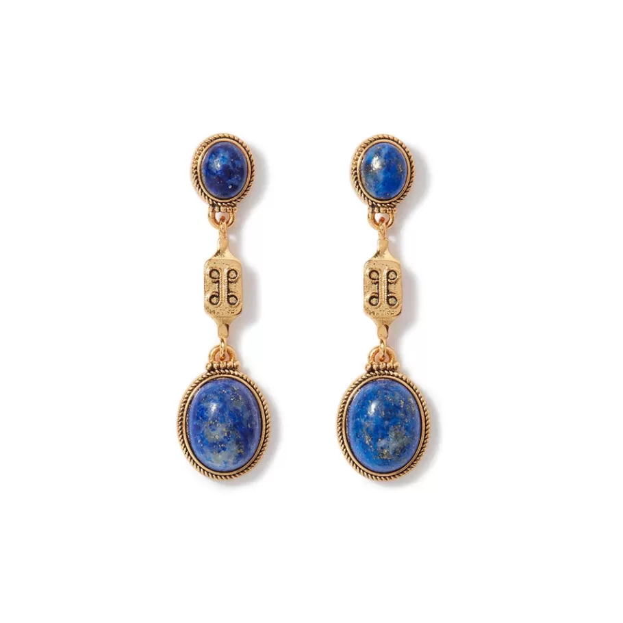 The Met Store Earrings*Ancient Gems Triple-Drop Lapis Earrings