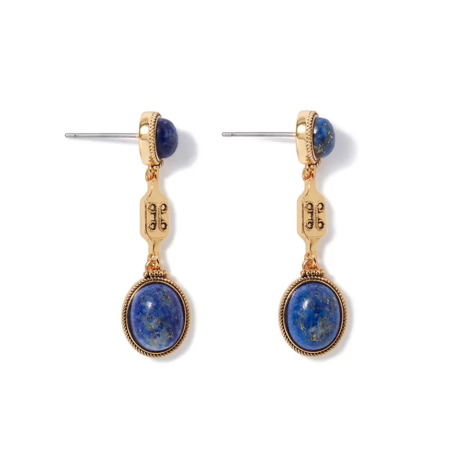 The Met Store Earrings*Ancient Gems Triple-Drop Lapis Earrings