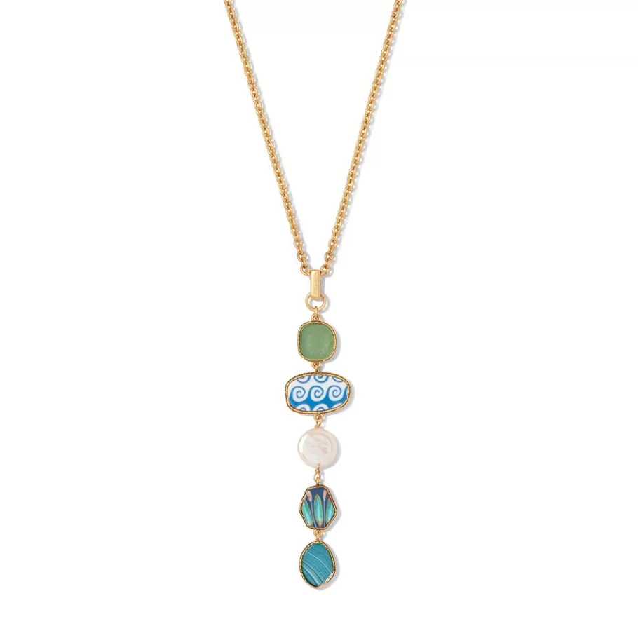 The Met Store Necklaces*Ancient Mixed Motifs Glass Pendant Drop Necklace