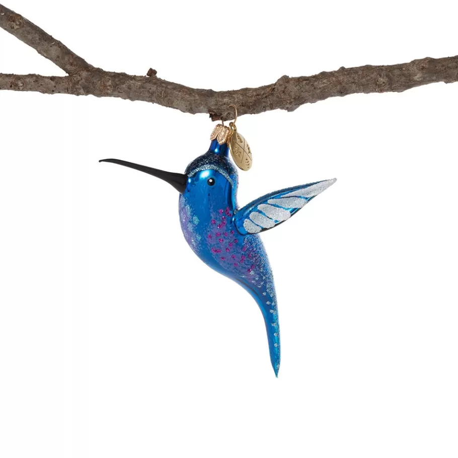 The Met Store Ornaments*Blue and Purple Hummingbird Glass Ornament