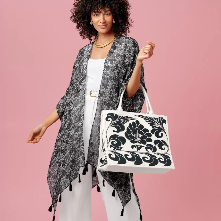 The Met Store Bags*Chinese Peony Oversize Structured Tote