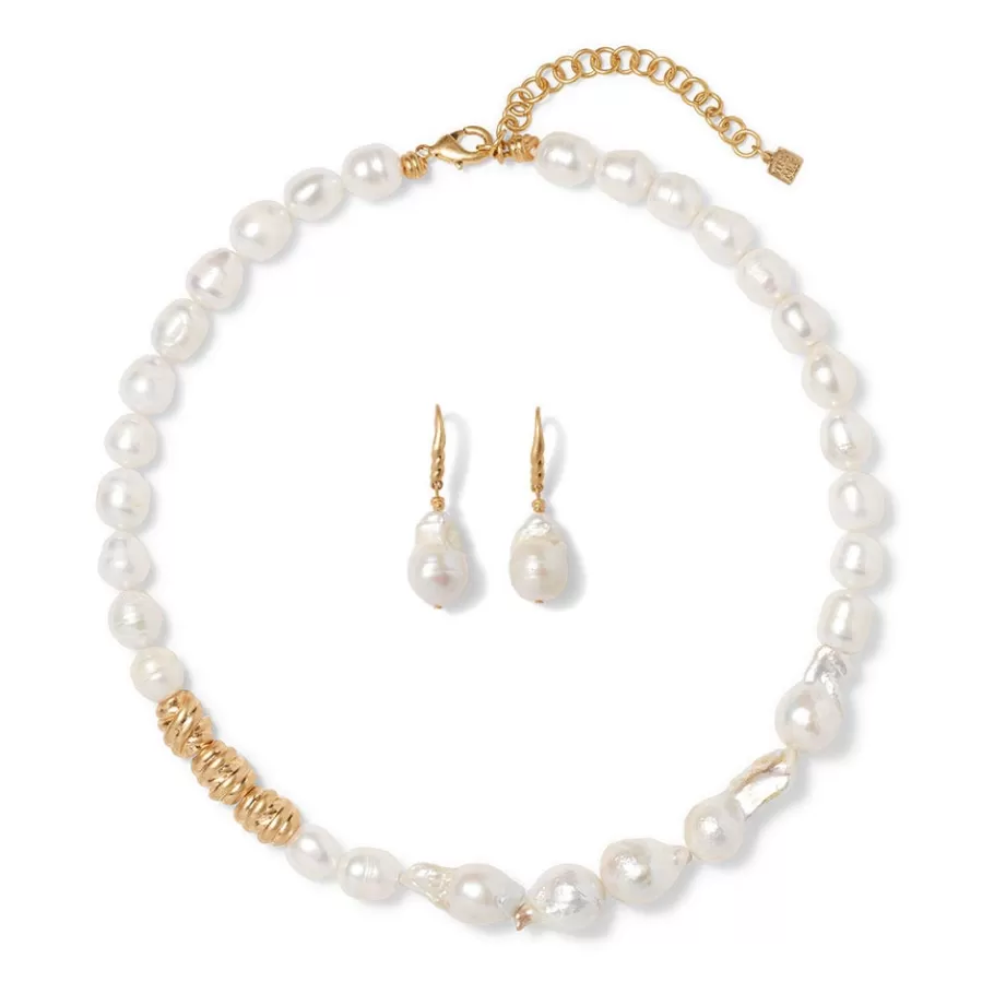 The Met Store Jewelry Sets*Cypriot Twist Pearl Necklace and Drop Earrings Set