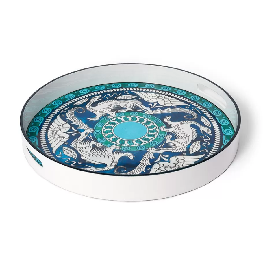 The Met Store Tableware | Decorative Accents*De Morgan Stylized Dragons Lacquer Tray