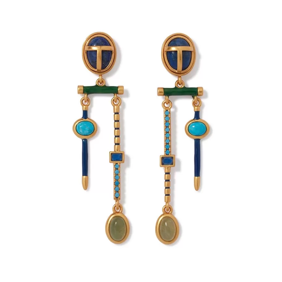 The Met Store Earrings*Egyptian Heart Scarab Chandelier Earrings