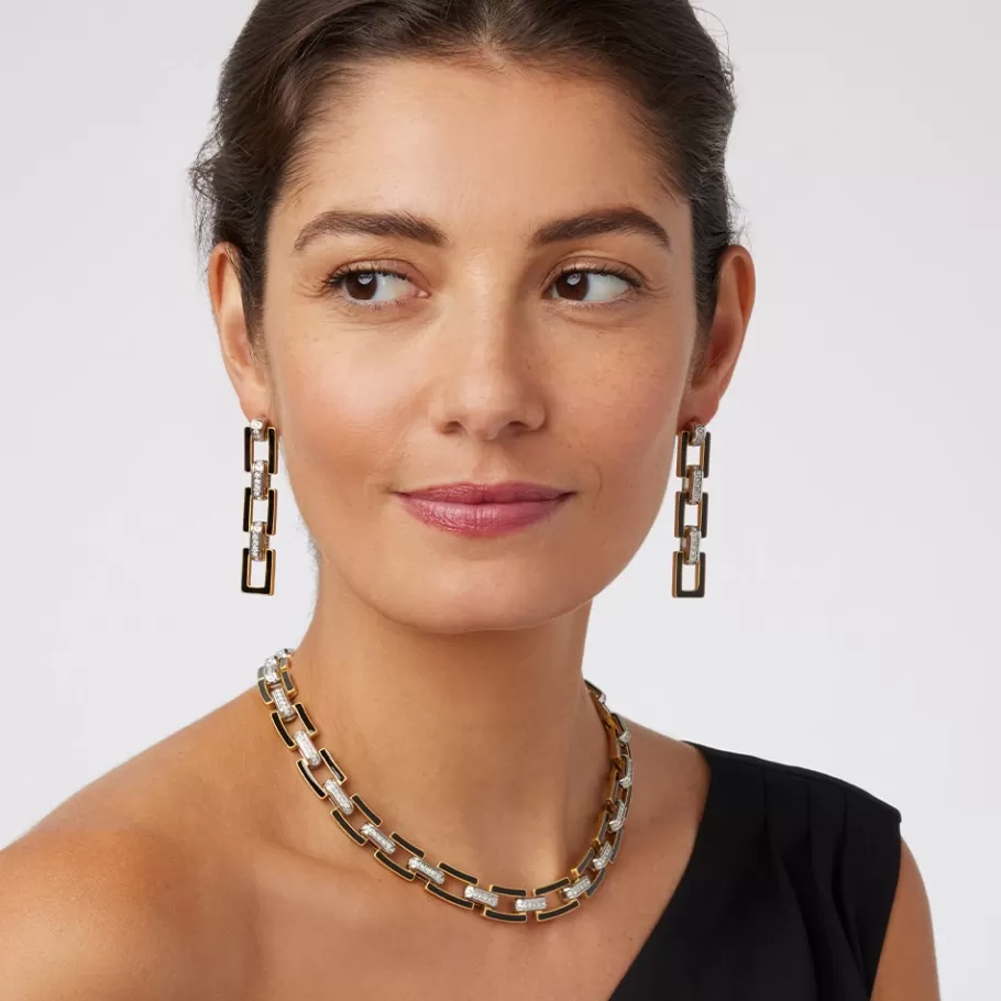 The Met Store Jewelry Sets*European Buckle Enamel Collar Necklace and Drop Earrings Set