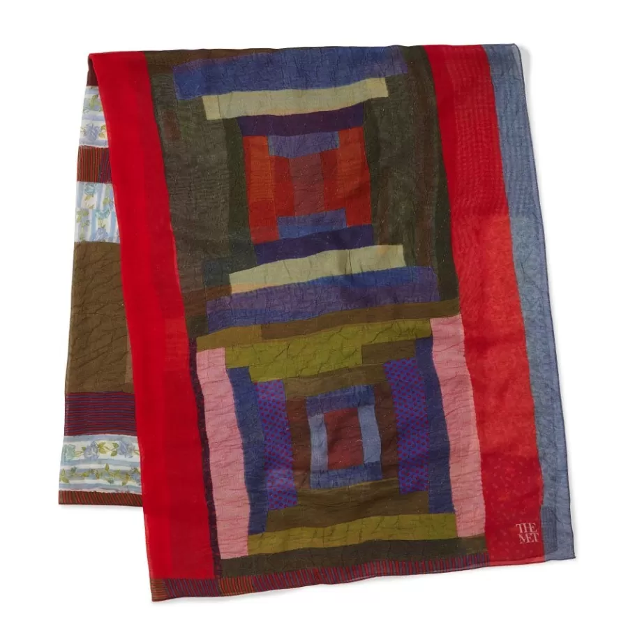 The Met Store Scarves & Wraps*Gee's Bend Pettway Quilt Design Oblong Silk Scarf