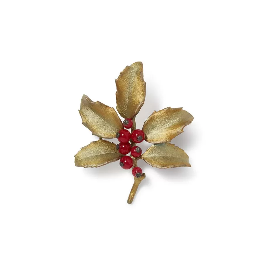 The Met Store Pins & Brooches*Holly Berry Jade Brooch