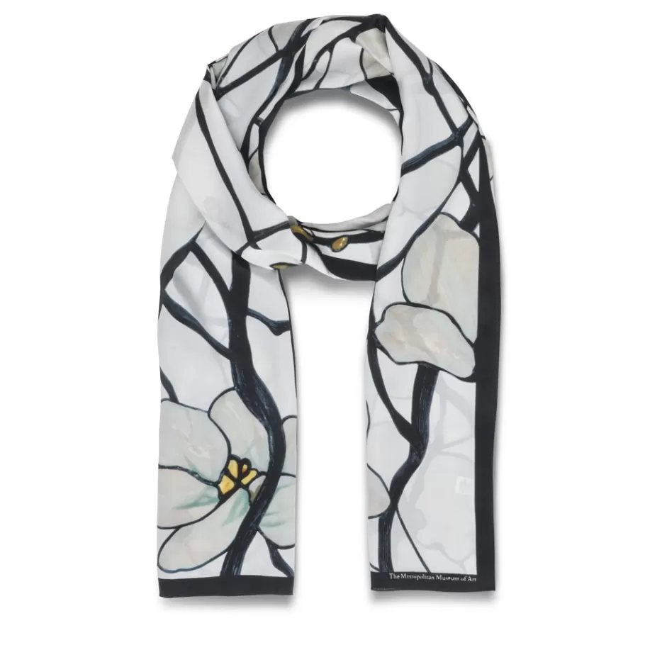 The Met Store Scarves & Wraps*Louis C. Tiffany White Magnolia Oblong Silk Scarf