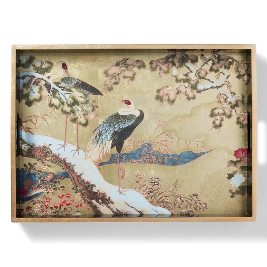 The Met Store Tableware | Decorative Accents*Momoyama Cranes and Flowers Lacquer Tray