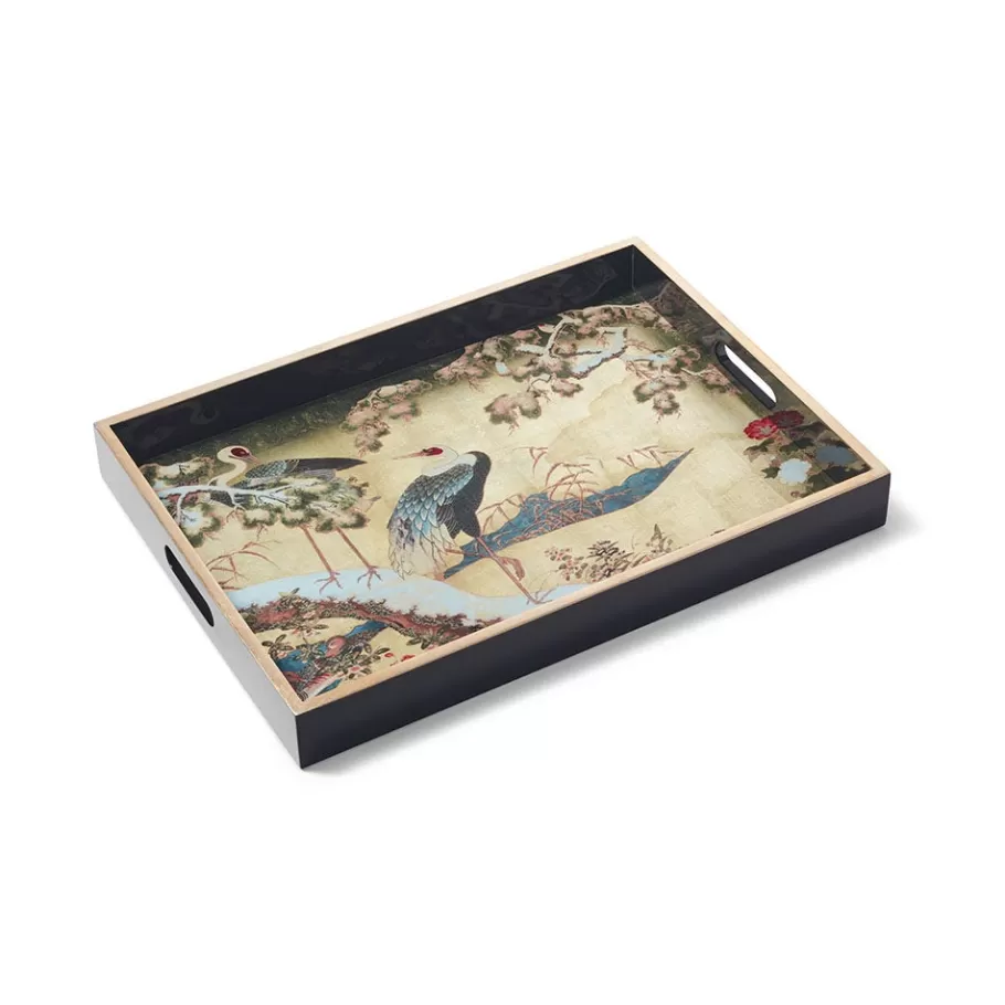 The Met Store Tableware | Decorative Accents*Momoyama Cranes and Flowers Lacquer Tray