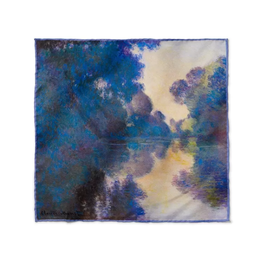 The Met Store Small Accessories*Monet Morning on the Seine Silk Pocket Square