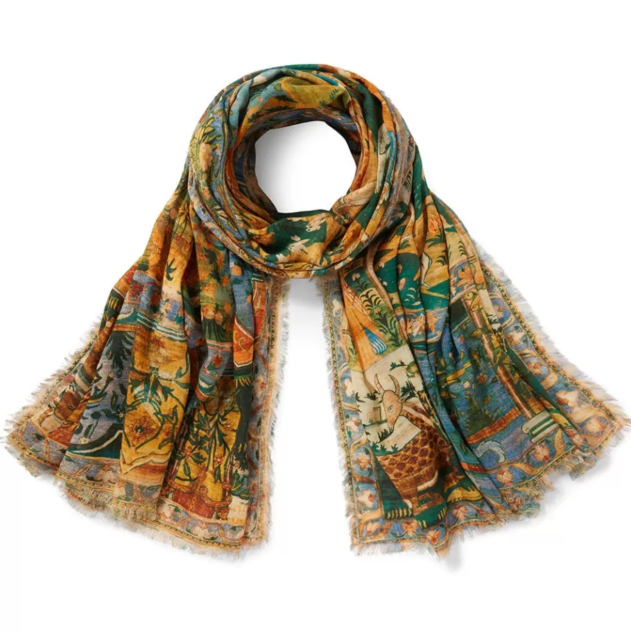 The Met Store Scarves & Wraps*Persian Pictorial Textile Oversize Oblong Scarf