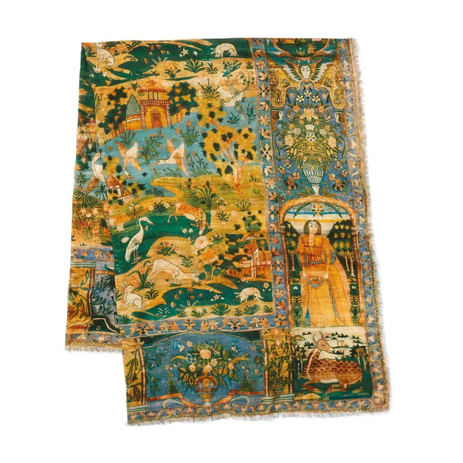 The Met Store Scarves & Wraps*Persian Pictorial Textile Oversize Oblong Scarf