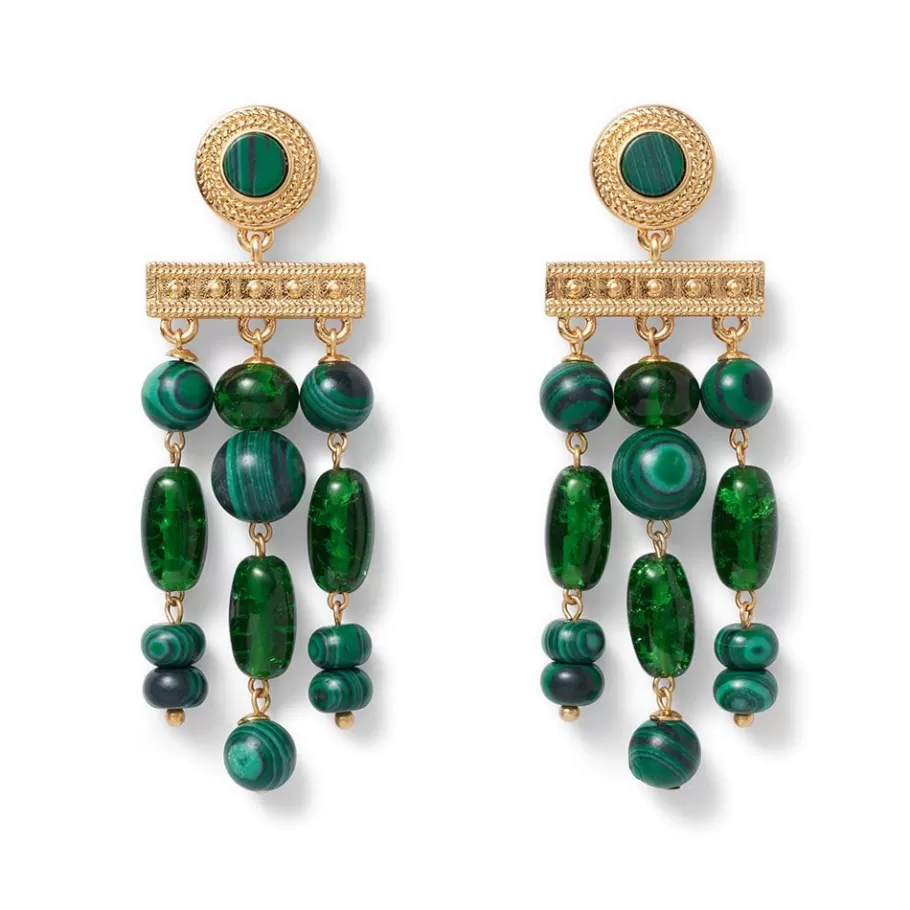 The Met Store Earrings*Roman Malachite Chandelier Earrings