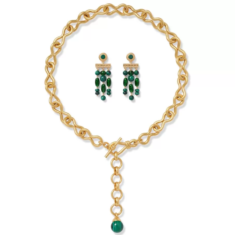 The Met Store Jewelry Sets*Roman Malachite Statement Necklace and Chandelier Earrings Set