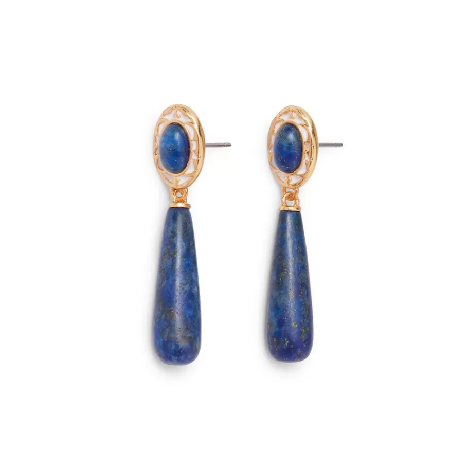 The Met Store Earrings*Spanish Baldric Lapis Elongated Drop Earrings