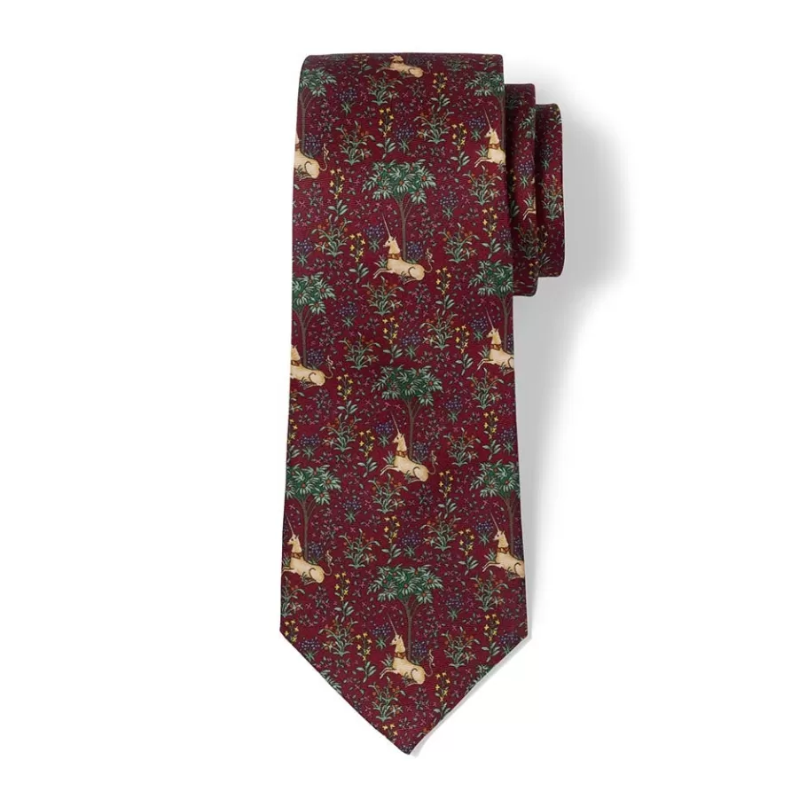 The Met Store Small Accessories*Unicorn in a Garden Silk Necktie