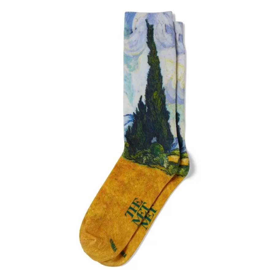 The Met Store Small Accessories*Van Gogh Wheat Field with Cypresses Men's Socks