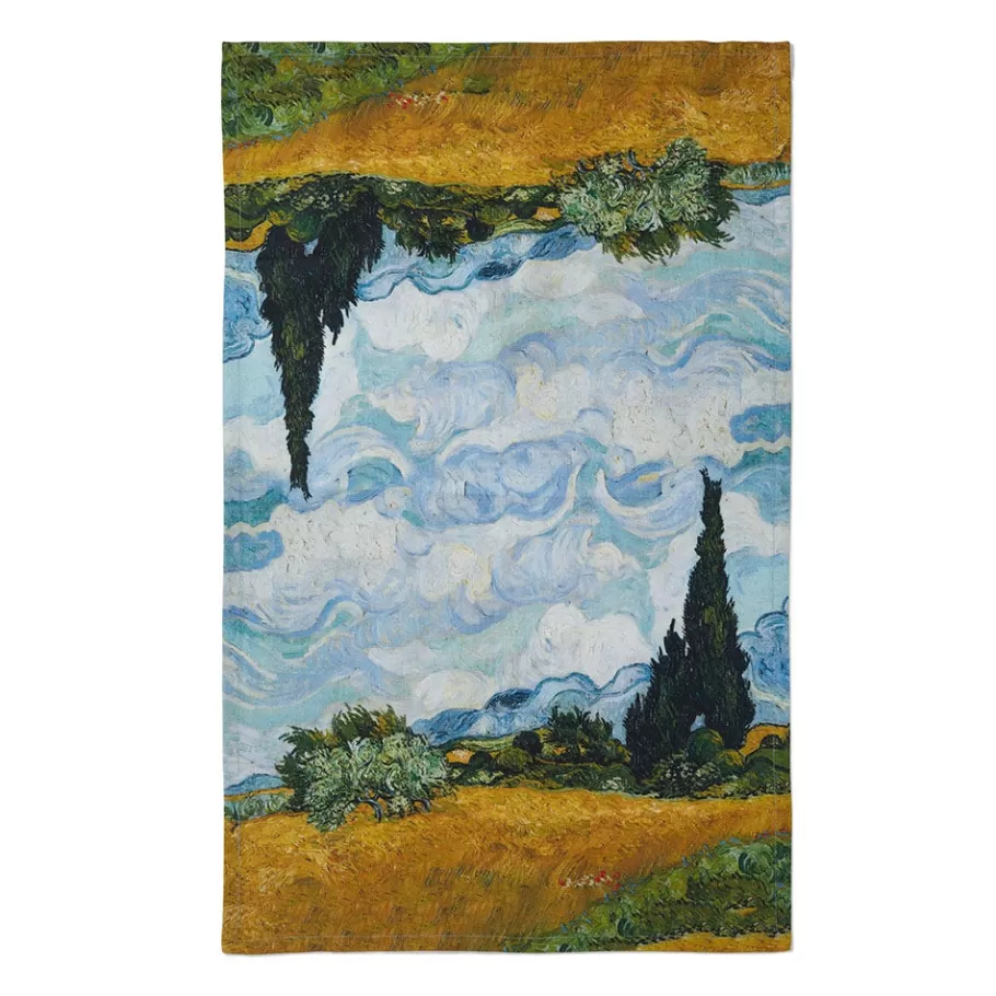 The Met Store Decorative Accents*Van Gogh Wheat Field with Cypresses Tea Towel