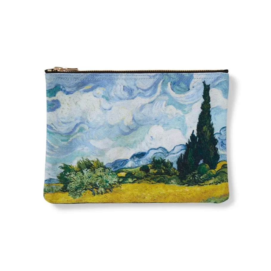 The Met Store Bags*Van Gogh Wheat Field with Cypresses Zip Pouch