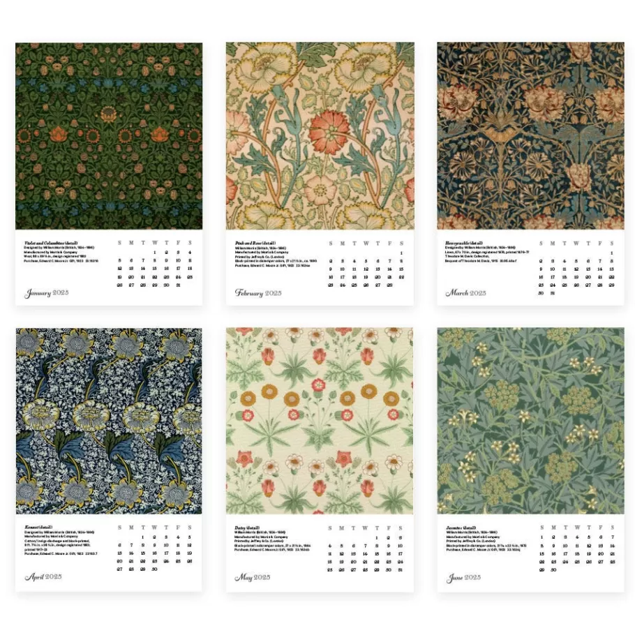 The Met Store Calendars*William Morris Plexiglass Calendar Refill 2025